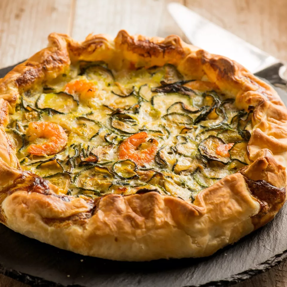 Quiche met scampi